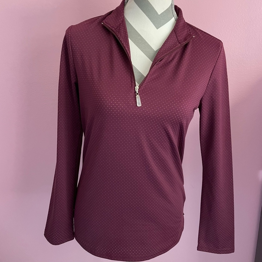 Swing Burgundy Long Sleeve 1/4 Zip Golf Pull Over